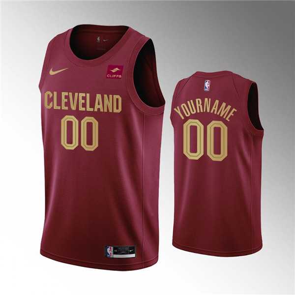 Men%27s Cleveland Cavaliers Active Player Custom Wine Icon Edition Stitched Basketball Jersey